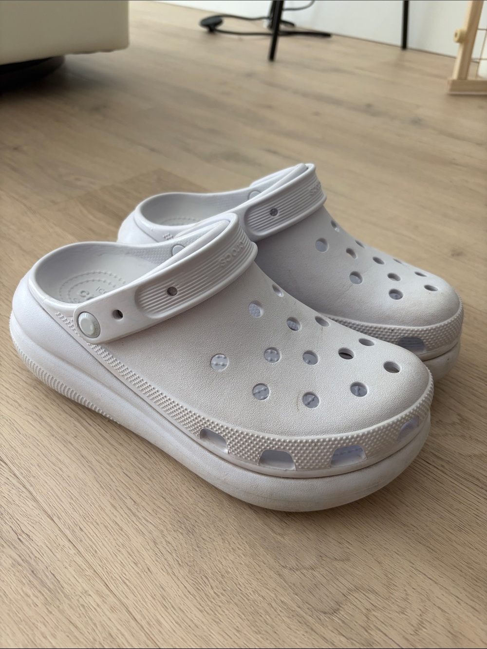 White platform crocs- women’s 9